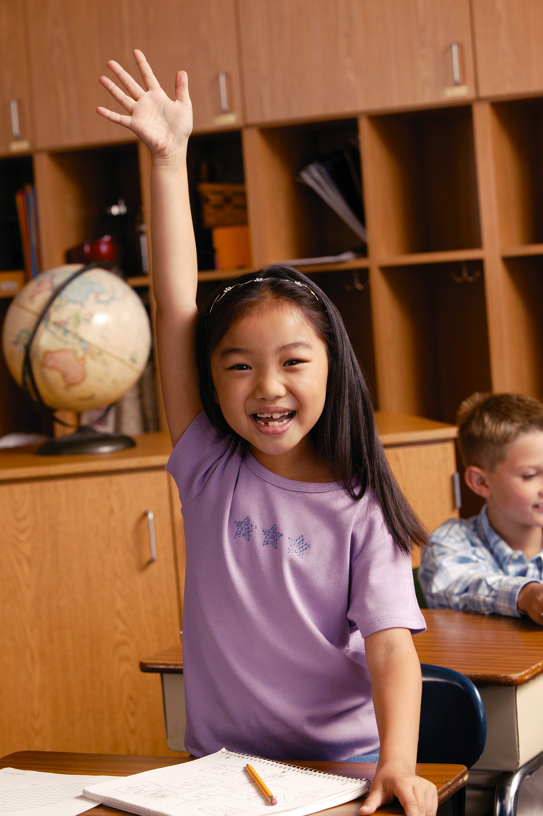 Student raising hand